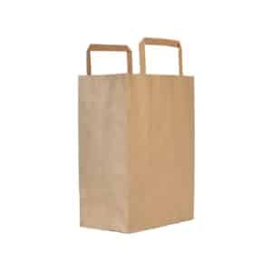 Shopper in carta con manici color avana da 25 cm