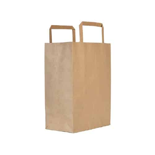 Shopper in carta con manici color avana da 25 cm