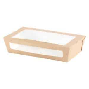 Scatola biodegradabile e compostabile con finestre da 900 ml con misura 20x12 cm