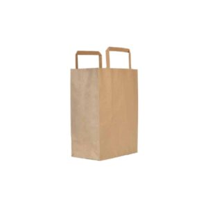 Shoppers con manici in carta avana ecologica e riciclata 27+12x37 cm