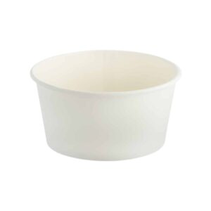 ciotole bianche personalizzabili in cartoncino bianco rivestito in PLA 475 ml