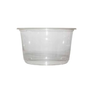 Insalatiera rotonda compostabile trasparente in bioplastica da 700 ml