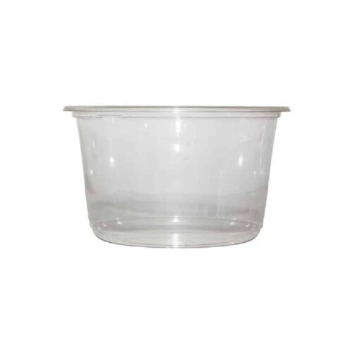 Insalatiera rotonda compostabile trasparente in bioplastica da 700 ml
