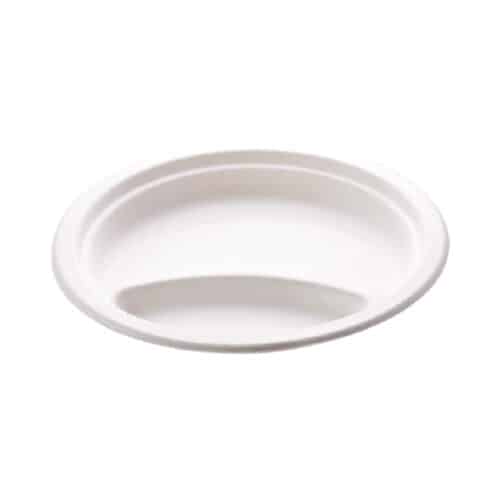 Piatti bis comparto personalizzati in polpa di cellulosa 23 cm 1000 pz
