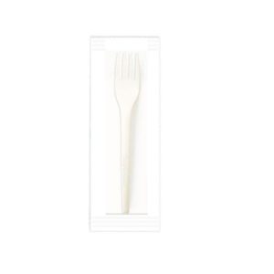 set forchetta e tovagliolo imbustati, biodegradabili e compostabili
