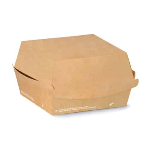 box porta burger in cartoncino avana grande compostabile 16x16x9 cm