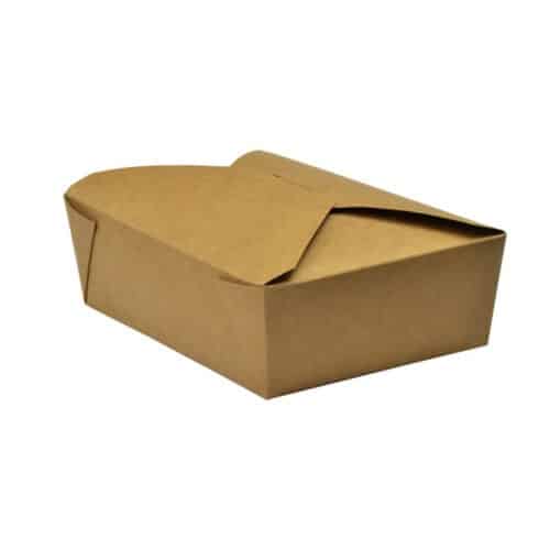 scatola in cartoncino avana compostabile per asporto da 1800 ml