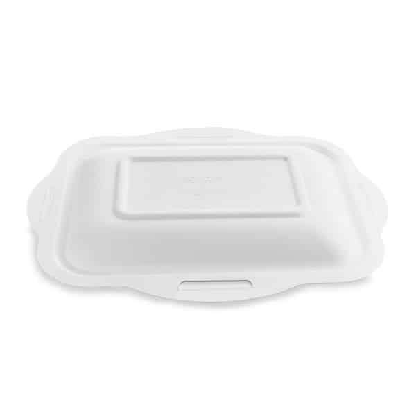 coperchio compostabile rettangolare in polpa di cellulosa per vaschette da 1800 ml