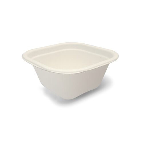 Vaschette quadrate compostabili per alimenti in polpa di cellulosa da 340 ml