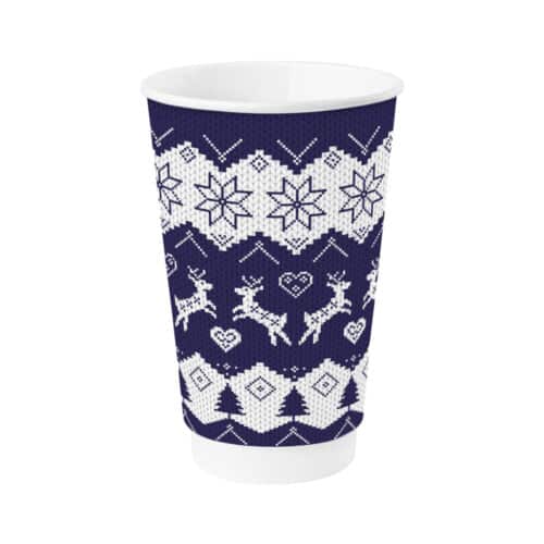 Bicchieri natalizi in cartoncino doppio strato 450 ml 100 pz