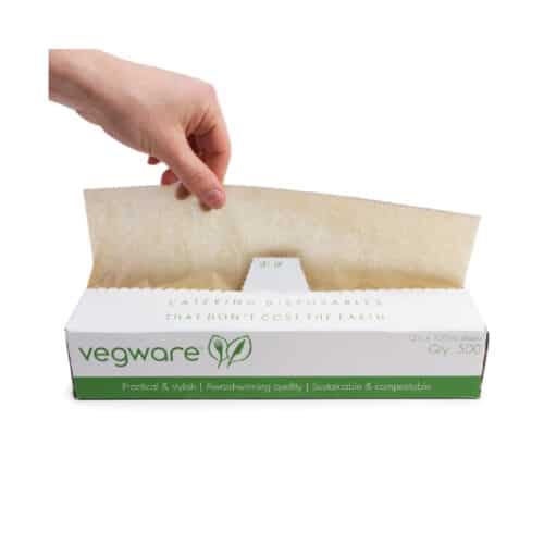 fogli di carta antiunto in dispenser biodegradabili per cibi caldi e freddi 27x30 cm