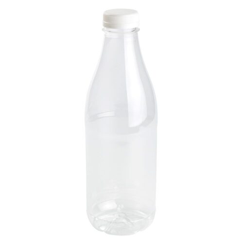LUCEMILL 5 x 500 ml trasparente PET Boston bottiglie di plastica W/nero tappo a vite riciclabile 