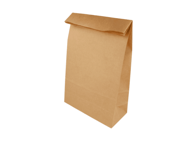 sacchetti in carta kraft biodegradabili e compostabili, di dimensioni 34+20x9 cm