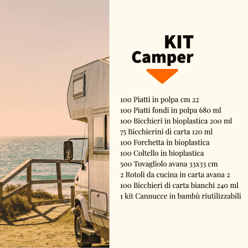 Kit stoviglie camper monouso compostabile