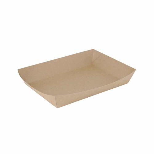 barchetta compostabile in cartoncino color avana