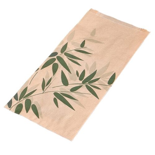 sacchetto in carta kraft con foglie