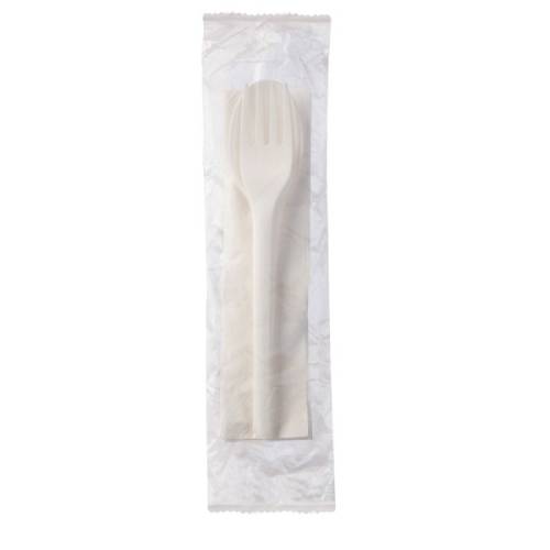 kit posate compostabili bianche in biopolimero