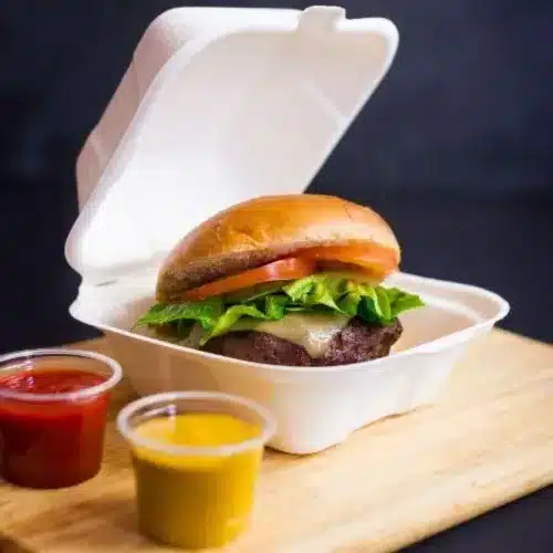 contenitori per cibi da asporto compostabili prodotti con materiali di origine vegetale