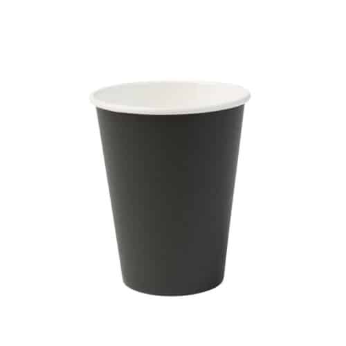 bicchieri monouso neri compostabili in cartoncino