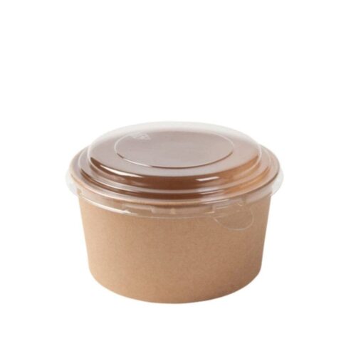 Ciotole in cartorcino Kraft e PLA 800 ml con coperchio