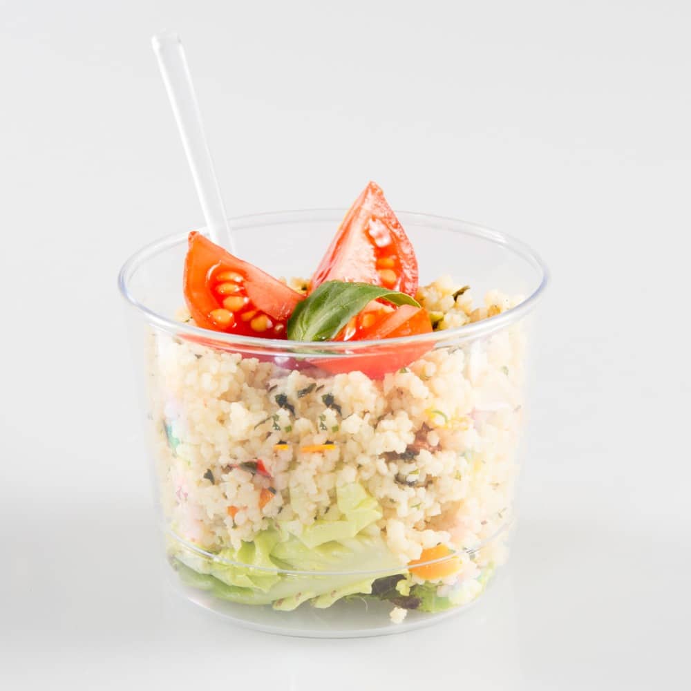Contenitori trasparenti per alimenti 350ml biodegradabili