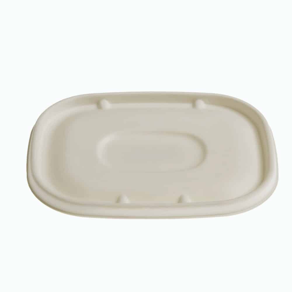Coperchio in polpa di cellulosa per vaschette compostabile monouso