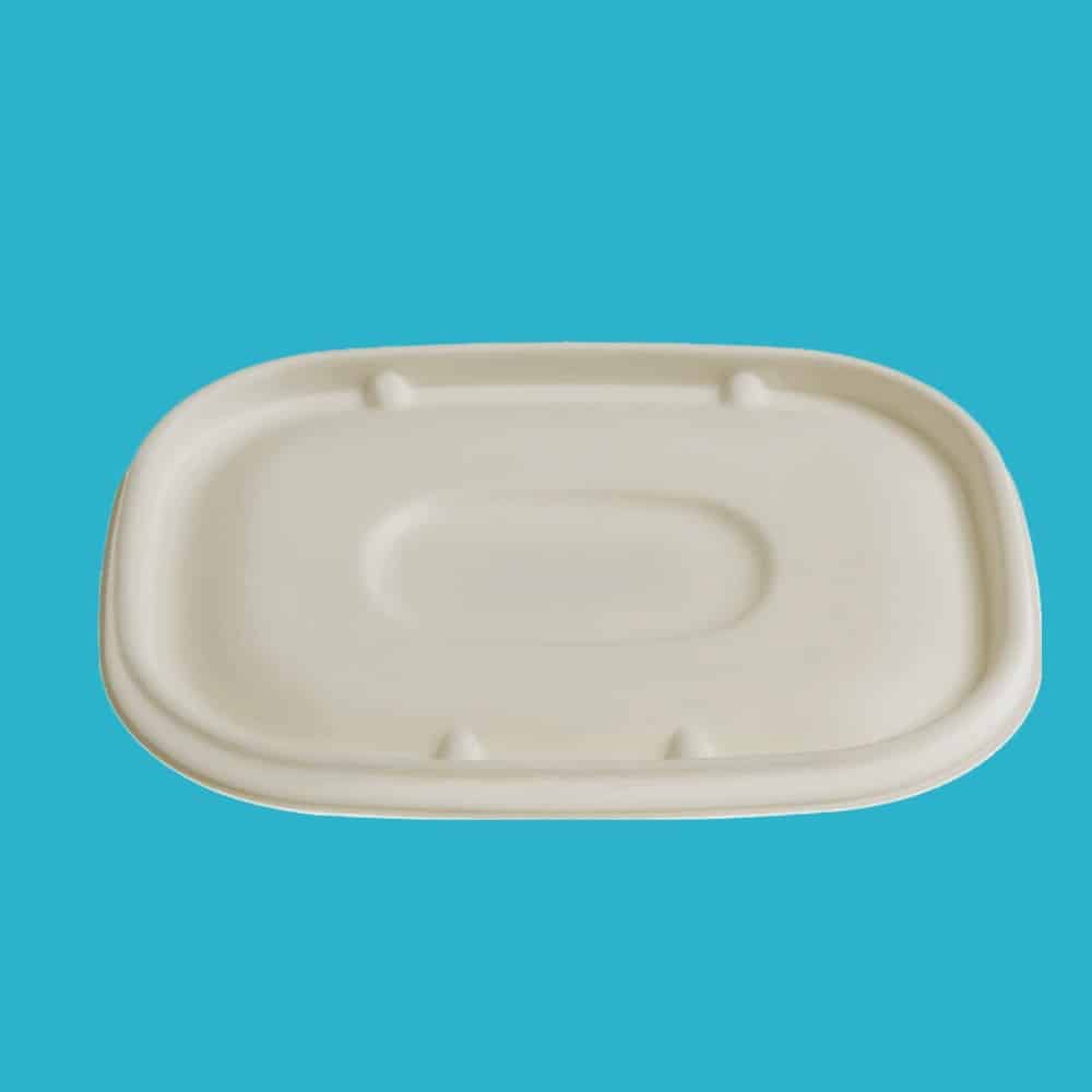 Coperchio in polpa di cellulosa per vaschette compostabile