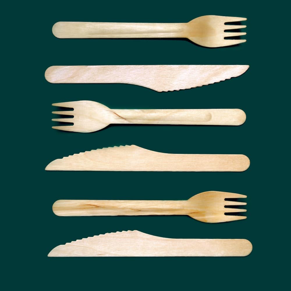 Forchette in legno compostabili monouso