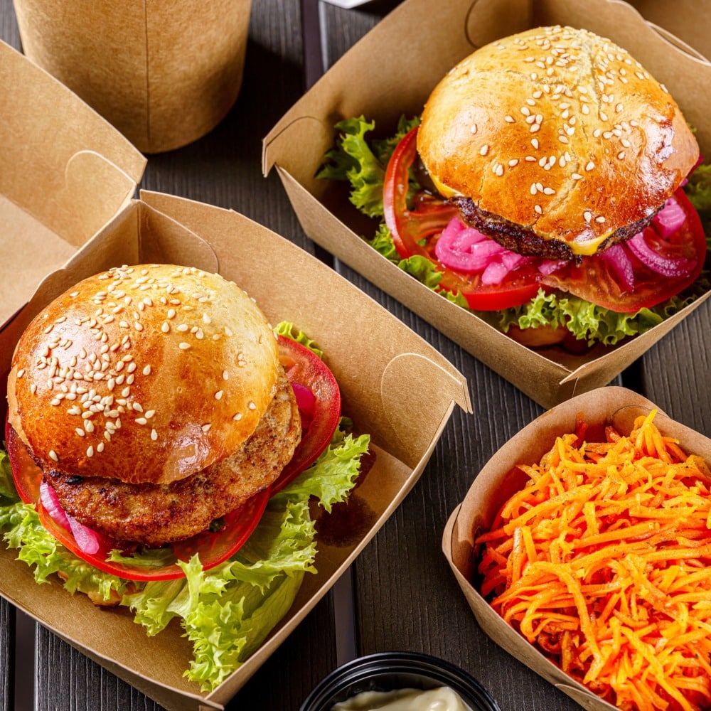 contenitori hamburger da asporto