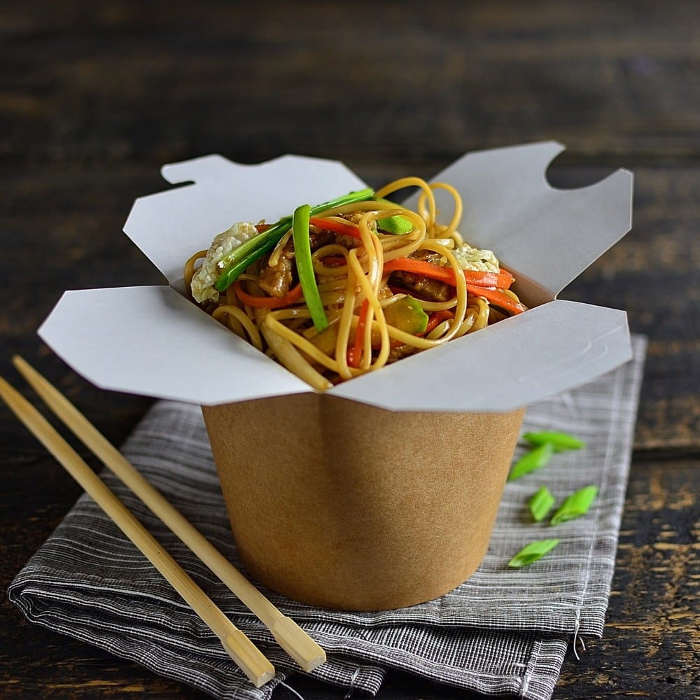 Noodle box compostabile in cartoncino