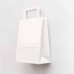 Shoppers bianco con manici in carta ecologica 35 25X25 cm 200 pz