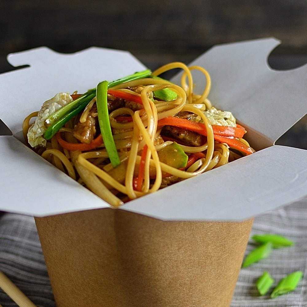 Noodle box compostabile in cartoncino compostabile