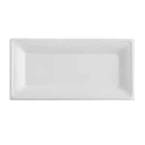 Piatti rettangolari personalizzati in polpa di cellulosa e PLA ø 26x13 cm compostabili