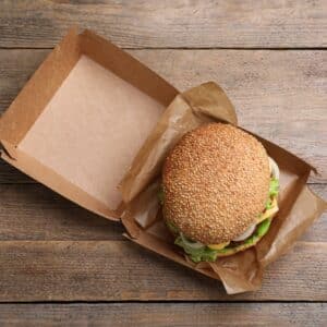 Porta burger in cartoncino avana