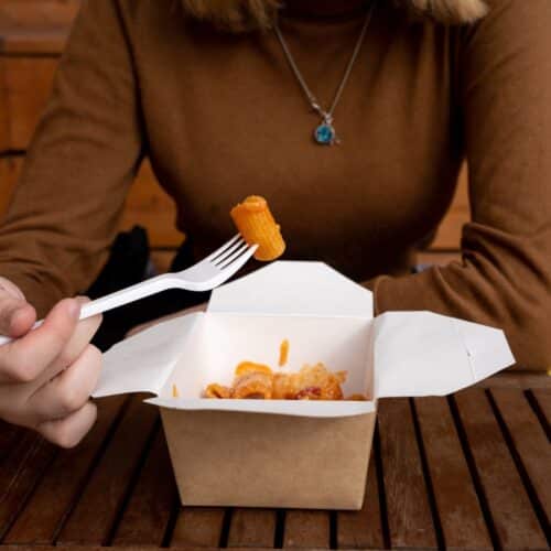 scatole per alimenti avana compostabili