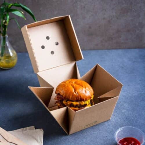 scatole per hamburger biodegradabili