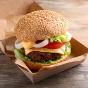 scatole per hamburger da asporto biodegradabili