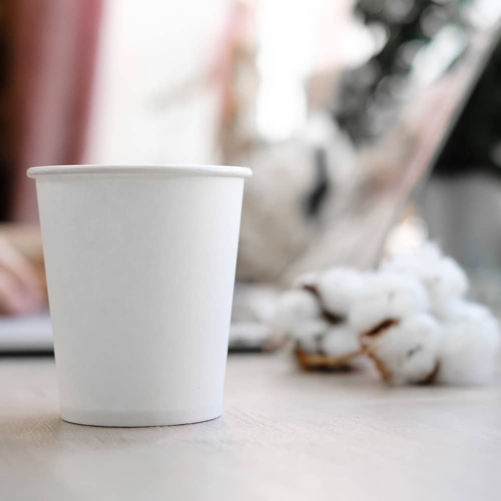 tazzine caffè biodegradabili in cartoncino bianche