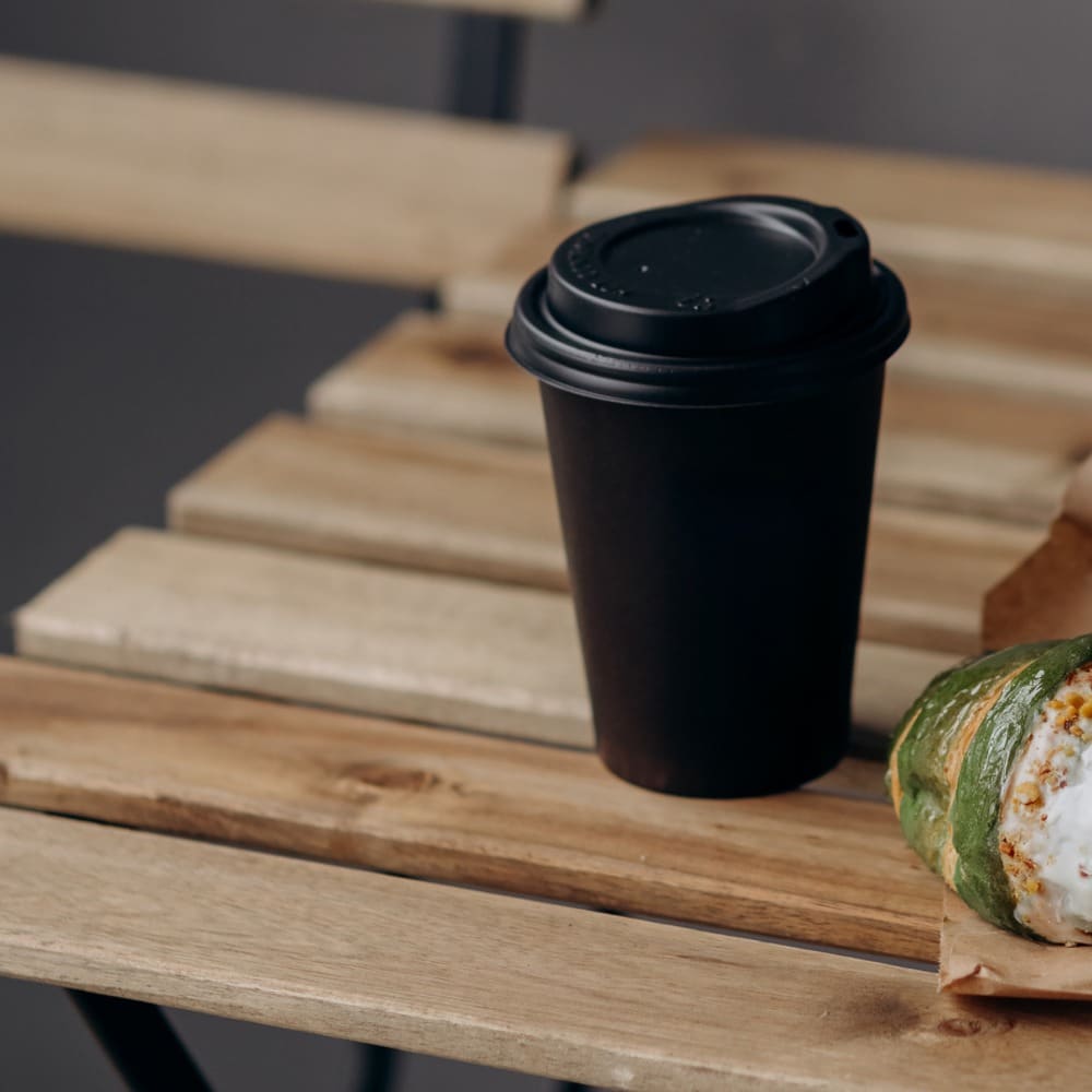 tazzine caffè biodegradabili nere sostenibili