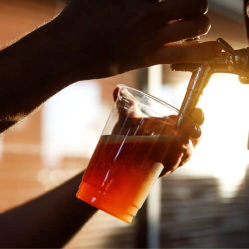 bicchieri da birra in bioplastica
