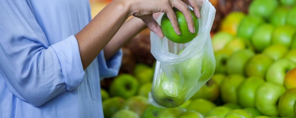 Borse shopper di plastica biodegradabile