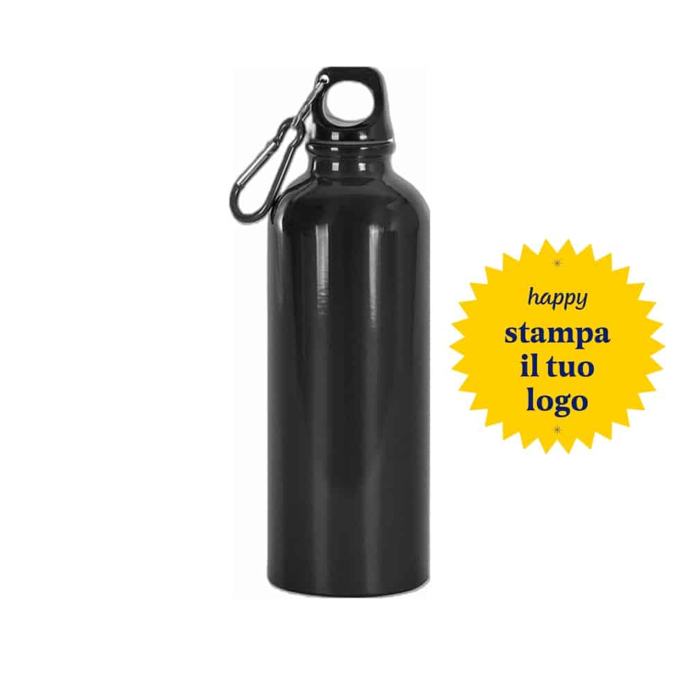 Borraccia personalizzata in alluminio di colore nero