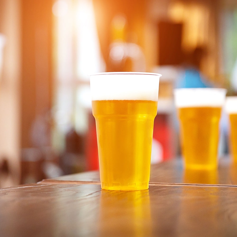bicchieri birra biodegradabili trasparenti
