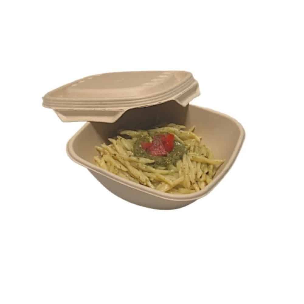 piatti quadrati compostabili con coperchio