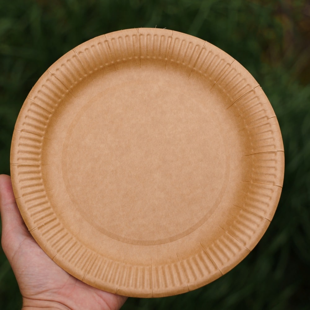 piatti di carta avana biodegradabili