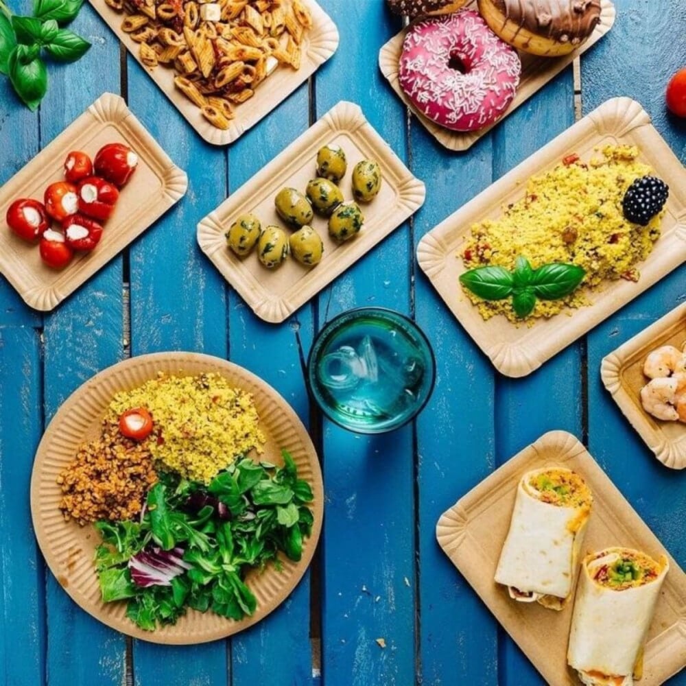 piatti di carta avana compostabili