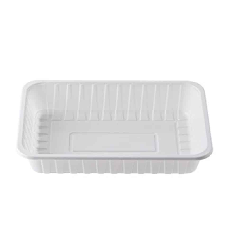 Vaschette in plastica compostabile bianche 13x16x2,8 cm 624 pz - Ekoe ®