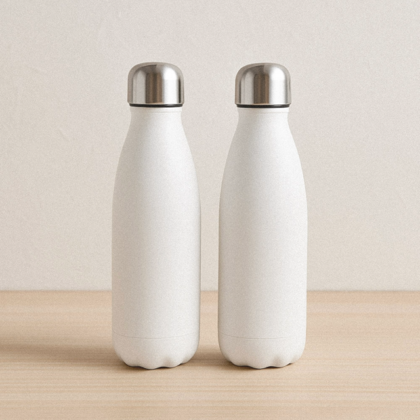 Borraccia bianca personalizzata 500 ml in alluminio, con logo