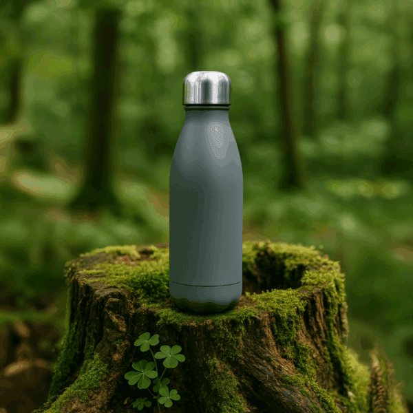Bouteille d'eau en aluminium et acier noir 500 ml – Image 3