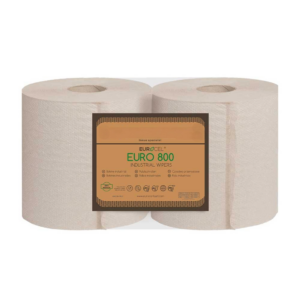 Rotolo carta assorbente avana Ecolabel da 800 strappi, doppio velo, compostabile
